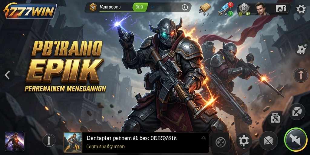 Screenshot 777WIN menampilkan momen aksi menegangkan dalam permainan.