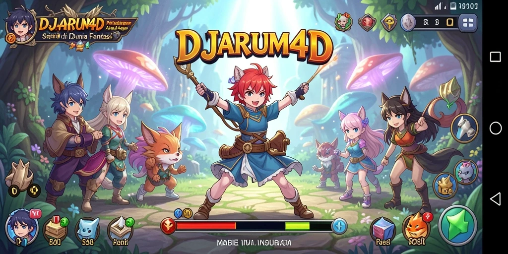 Tampilan gameplay DJARUM4D dengan aksi seru dan karakter Anime.