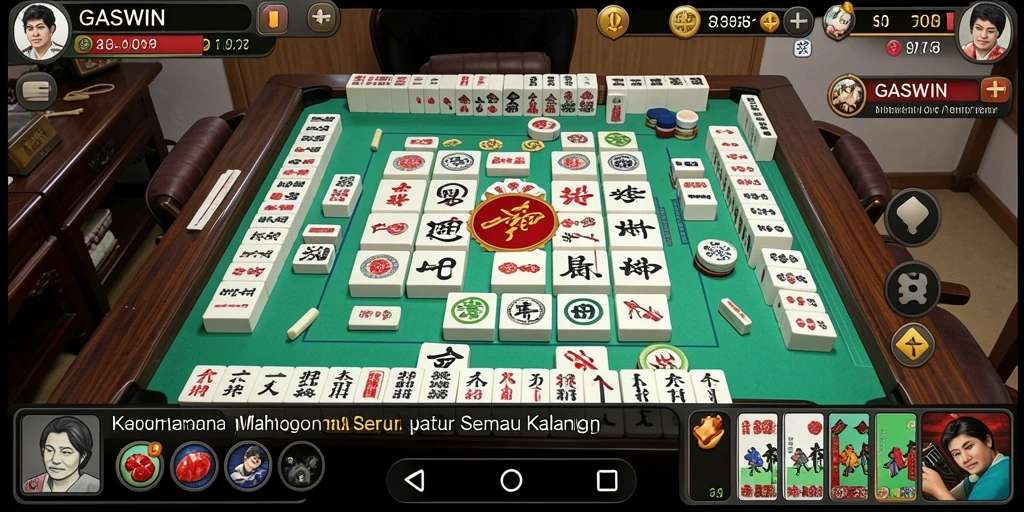 Tangkapan layar gameplay GASWIN menampilkan keasyikan bermain Mahjong.
