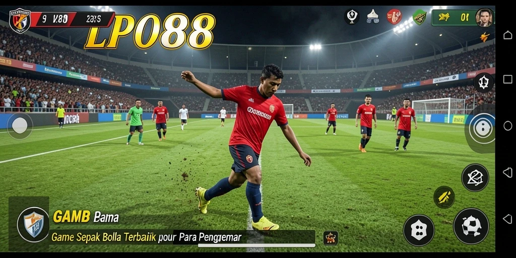 Screenshot LPO88 menampilkan aksi pertandingan sepak bola yang mendebarkan.