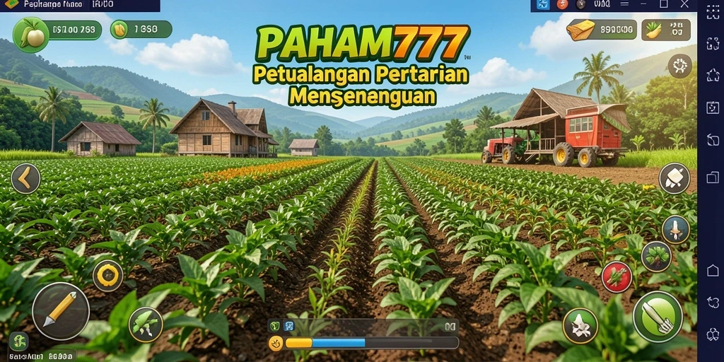 Screenshot gameplay PAHAM777 yang menampilkan aktivitas bertani.