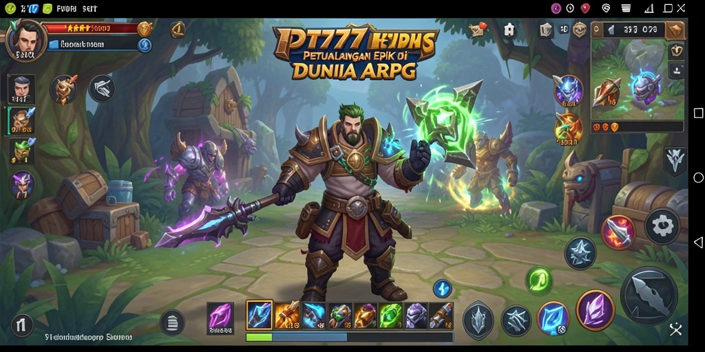 Screenshot utama PT777 menampilkan aksi pertempuran yang mendebarkan di dunia ARPG.