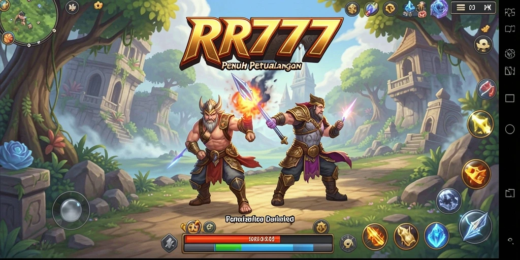 Tangkapan layar gameplay menampilkan pertarungan epik dalam dunia RPG.