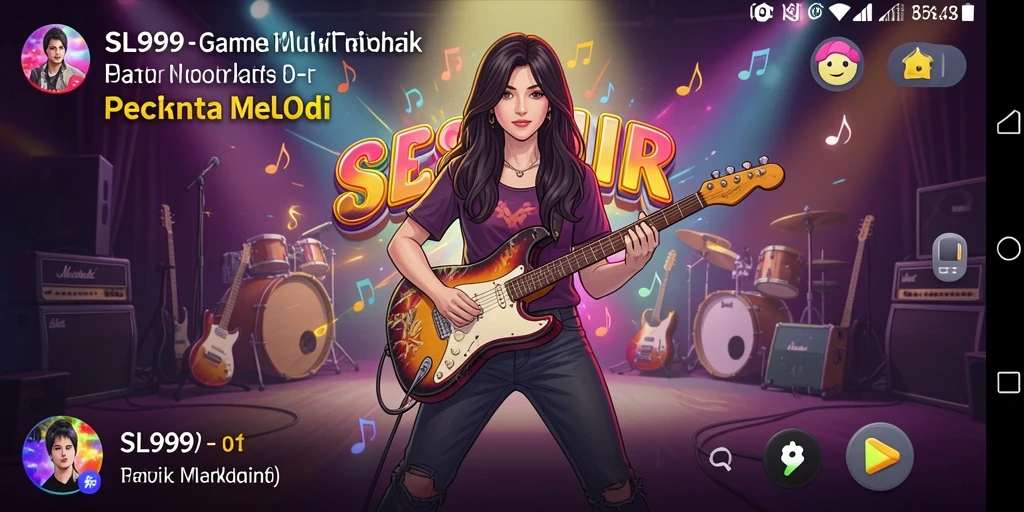 Tampilan gameplay SL999 yang menampilkan interaksi seru dengan musik.