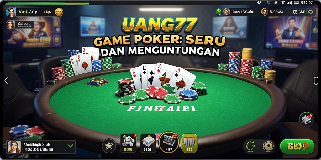 Screenshot gameplay Poker UANG77 yang menarik dan menghibur.