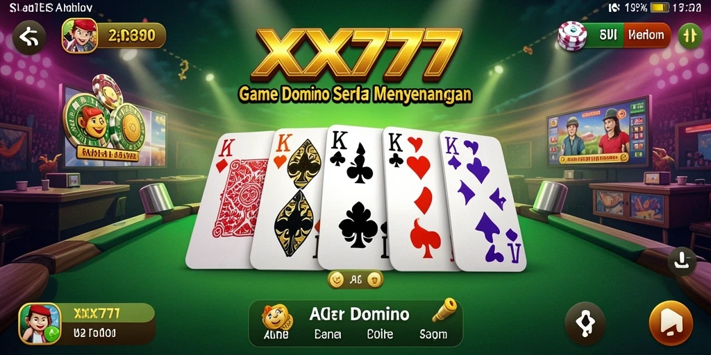 Tampilan menarik dari gameplay Domino XXX777 yang seru.